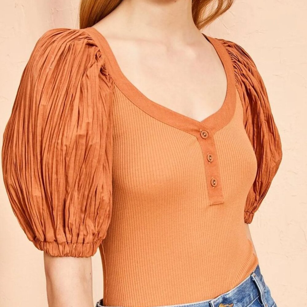 Ulla Johnson Marika Top  Chestnut - SMALL